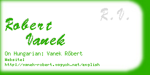 robert vanek business card